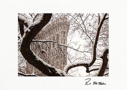 The Flatiron Building Snowy Detail - NYC Boxed Holiday Cards
