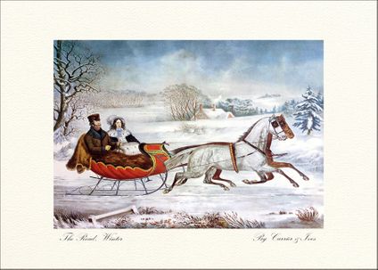 The Road Winter - Currier & Ives Boxed Fine Art Christmas Cards