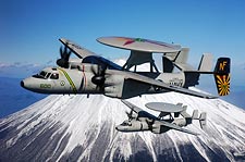U.S. Navy E-2C Hawkeye Aircraft at Mount Fuji Photo Print for Sale