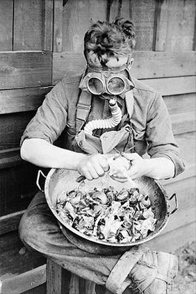 U.S. Soldier Wearing a Gas Mask Camp Kearny Photo Print