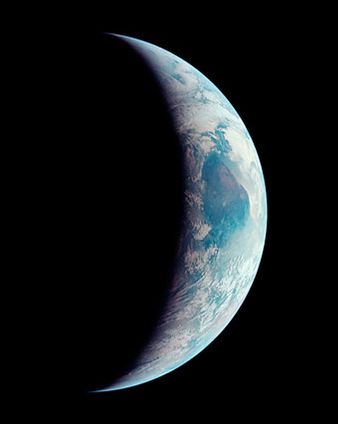 View from Apollo 11 of Crescent Earth Photo Print