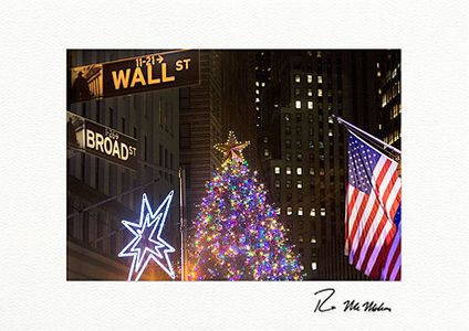 Wall Street Christmas Tree - Boxed Fine Art NYC Christmas Cards