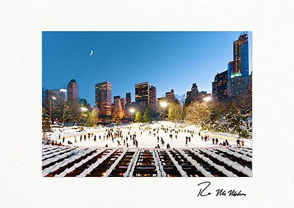Wollman Rink Ice Skating at Night NYC Personalized Christmas Cards