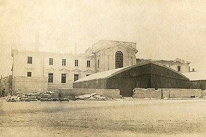 WWI Ruins of Rheims Square in France Photo Print
