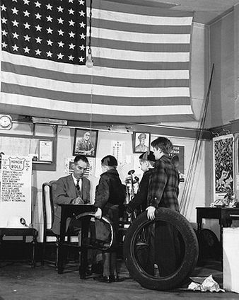WWII Kids w/ Scrap & Flag Jack Delano 1942 Photo Print