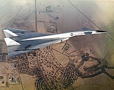 XB-70 / XB-70A in Flight Over Mojave Desert Photo Print for Sale