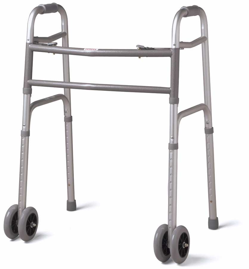 Guardian Bariatric Walker, 2 Button with 5" Wheels, Extra Wide, 500 lb