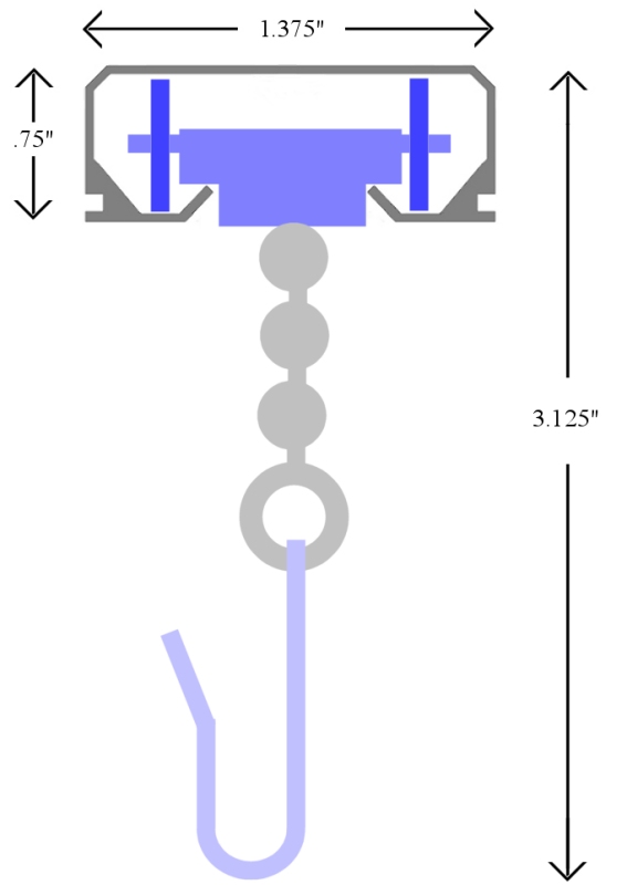 Standard Carrier Roller Hooks (One 10 Pack) fits our Hospital Curtain Track