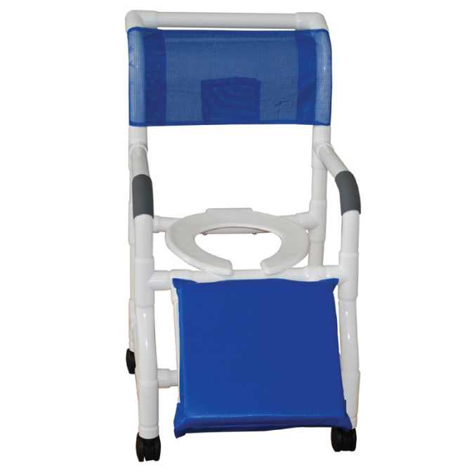 Shower Chair Commode, Amputee, PVC, 18" Wide