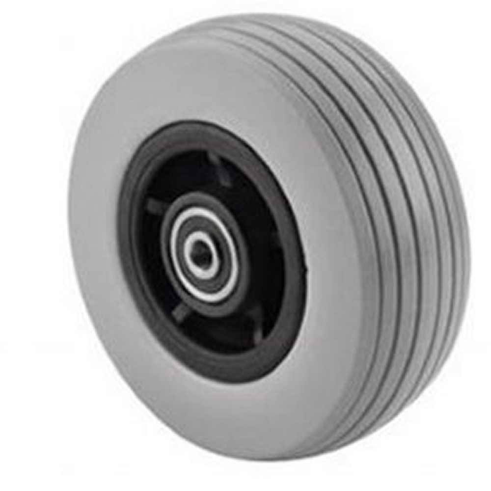 Wheelchair parts, Caster Assembly 5" x 1.75" Gray Rubber Tire, 5/16" Axle, 3/4" Hub Width