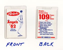 1982 California Angels Pocket Schedule