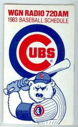 1983 Chicago Cubs Pocket Schedule