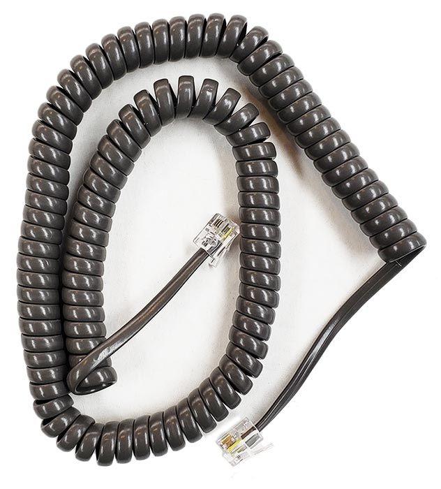 Standard Length Dark Gray Handset Cords (HCGR0312) 5 Pack