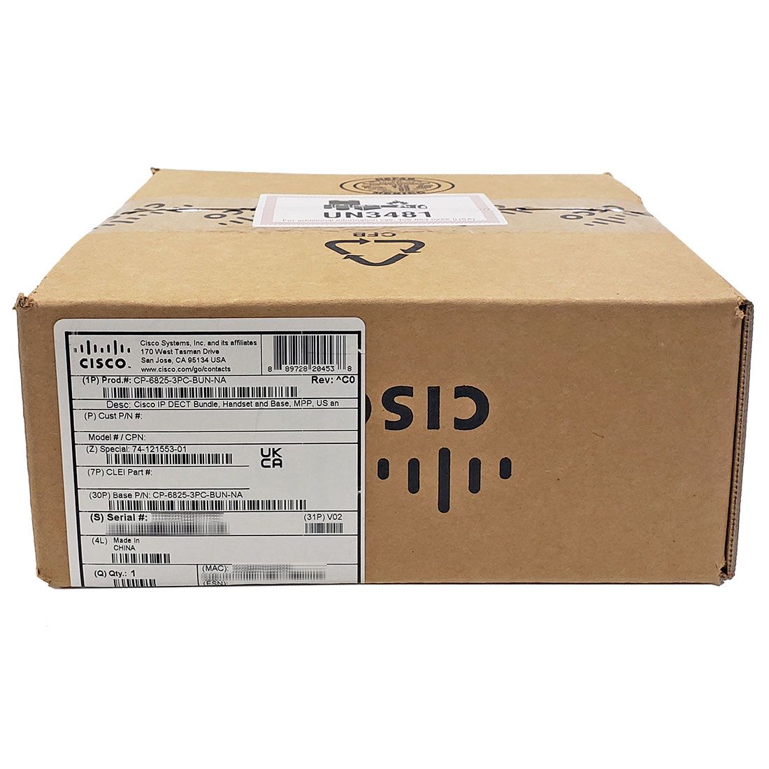 Cisco 6825 IP DECT Bundle with Multi-Cell Base Station (CP-6825-3PC-BUN-NA)