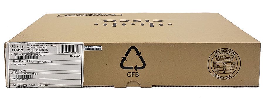 Cisco 8811 IP Phone with Multiplatform Firmware and Power Cube 4 (CP-8811-3PW-NA-K9=)