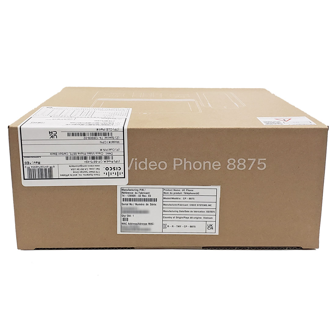 Cisco 8875 Video Phone (CP-8875-K9=)