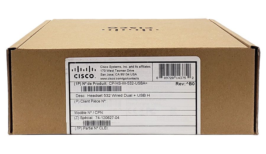 Cisco Headset 532 - Wired, Dual, w/USB (CP-HS-W-532-USBA=)