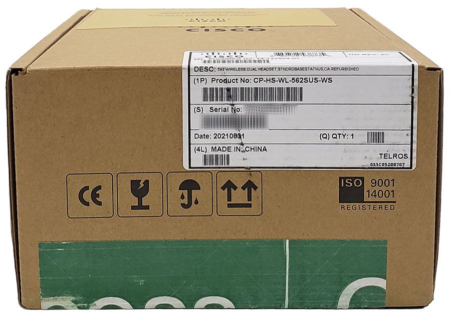 Cisco Headset 562 - Wireless, Dual, Standard Base Station (CP-HS-WL-562-S-US=)