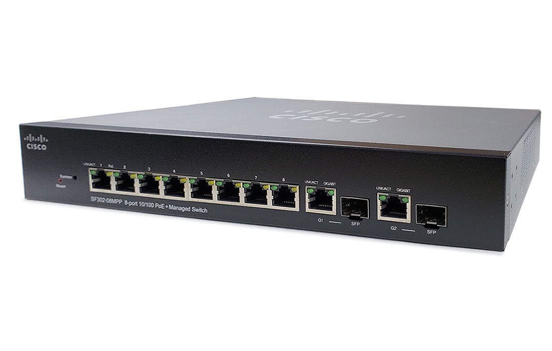 Cisco SF302-08MPP 8-Port Max PoE+ Managed Switch (SF302-08MPP-K9-NA)