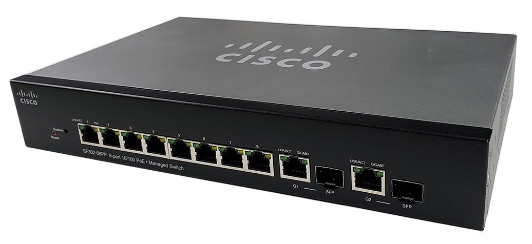 Cisco SF302-08PP 8-Port PoE+ Managed Switch (SF302-08PP-K9-NA)