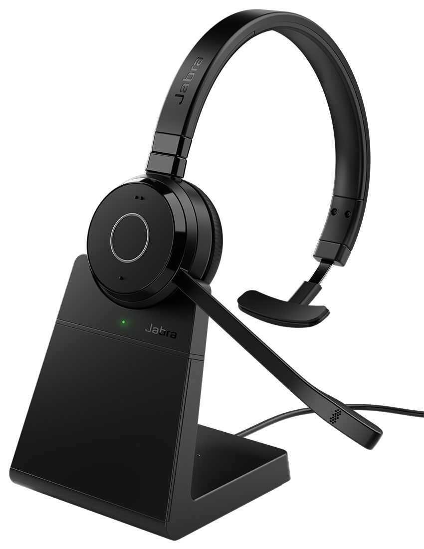 Jabra Evolve 65 TE Mono UC Wireless Headset w/Charging Stand (6693