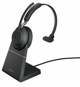 Jabra Evolve2 65 MS Teams Mono Wireless Headset w/Charging Stand (26599-899-989, USB-A)