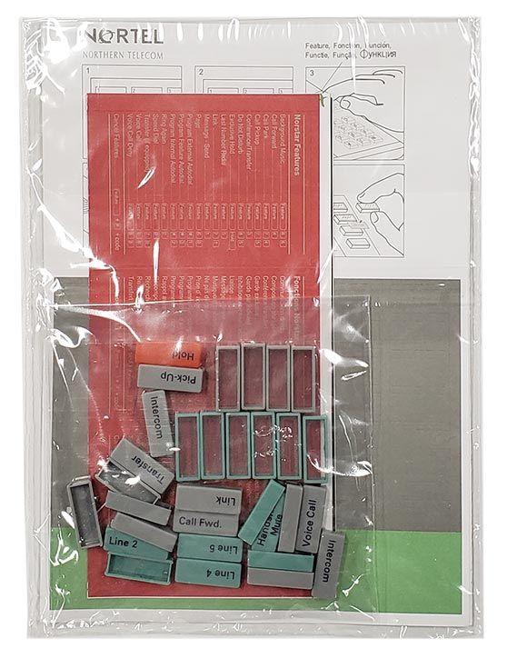 Norstar M7208 Button Set, Labels, Feature Card w/Overlay, and Literature Pack