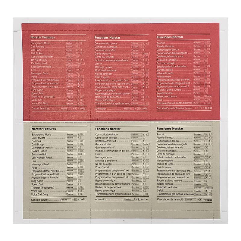 Norstar M7324 Button Set, Labels, Feature Card w/Overlay, and Literature Pack