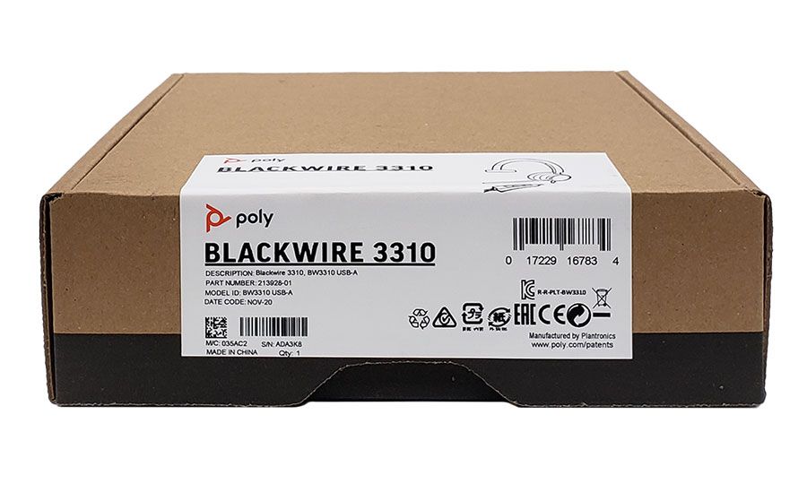 Plantronics Blackwire 3310 USB-A Headset (213928-101, BW3310)