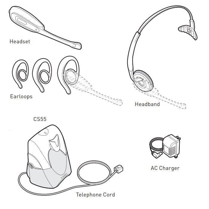 Plantronics CS55 Wireless Headset (69700-01)
