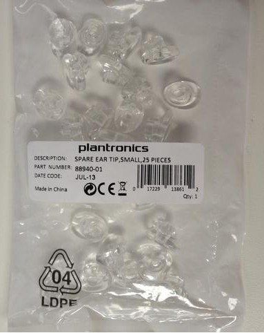 Plantronics Spare Eartips, 25 Units, Small (88940-01)