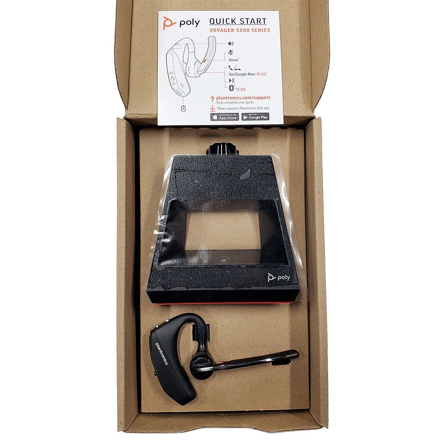 Plantronics Voyager 5200 Office Wireless Headset, 1 Way Base (212722-01)