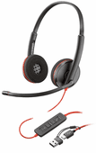 Poly Blackwire 3220 USB-C Headset w/USB-C to USB-Adapter (8X228A6)