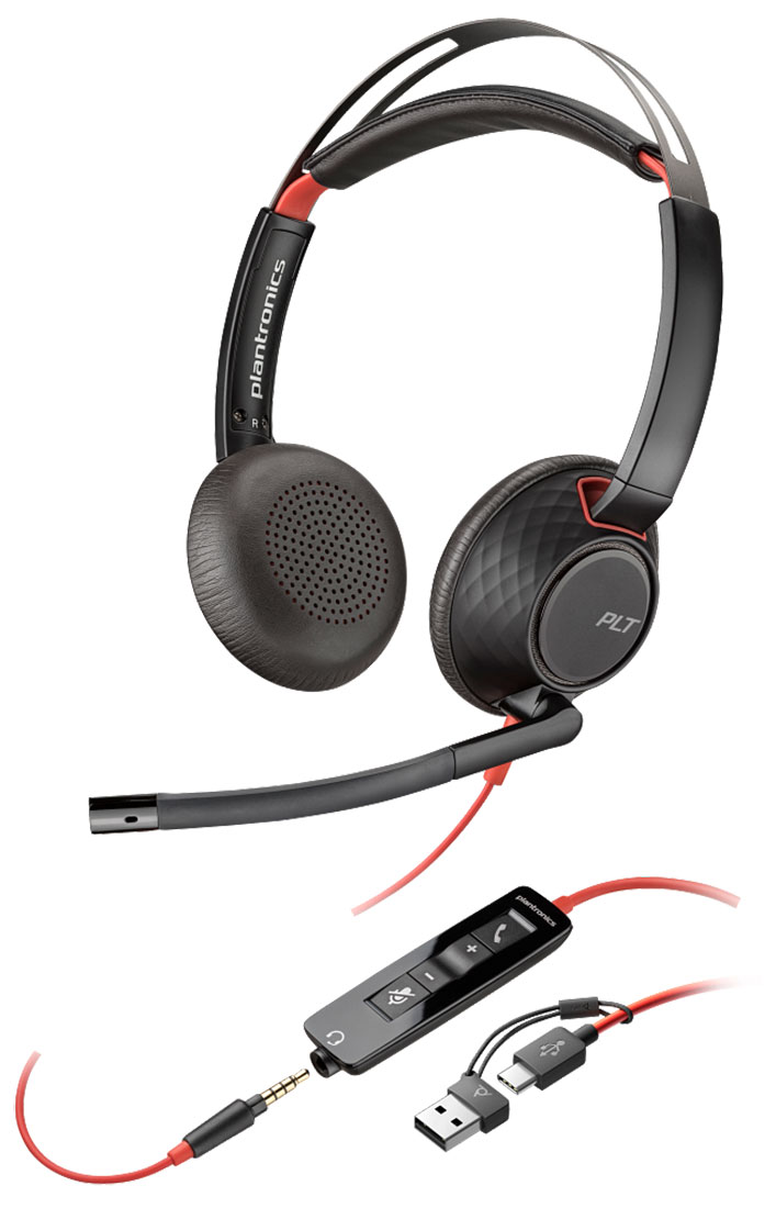 Poly Blackwire 5220 USB-C Headset w/USB-C to USB-A Adapter (8X231AA)