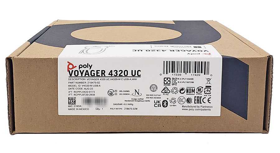 Poly Voyager 4320 UC Wireless Headset, Teams. USB-A (218475-02)