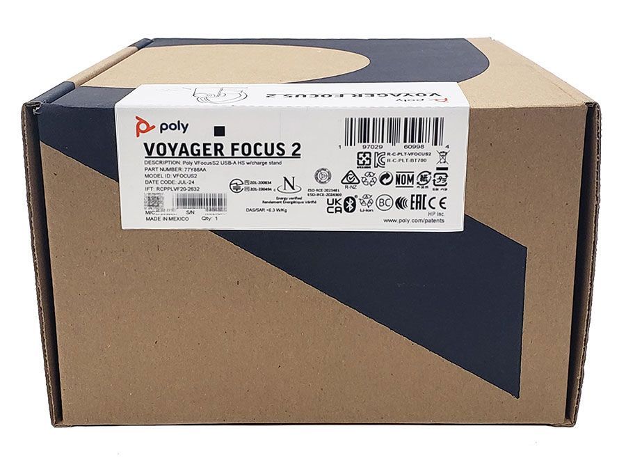 Poly Voyager Focus 2 UC, Standard, USB-A, Charge Stand