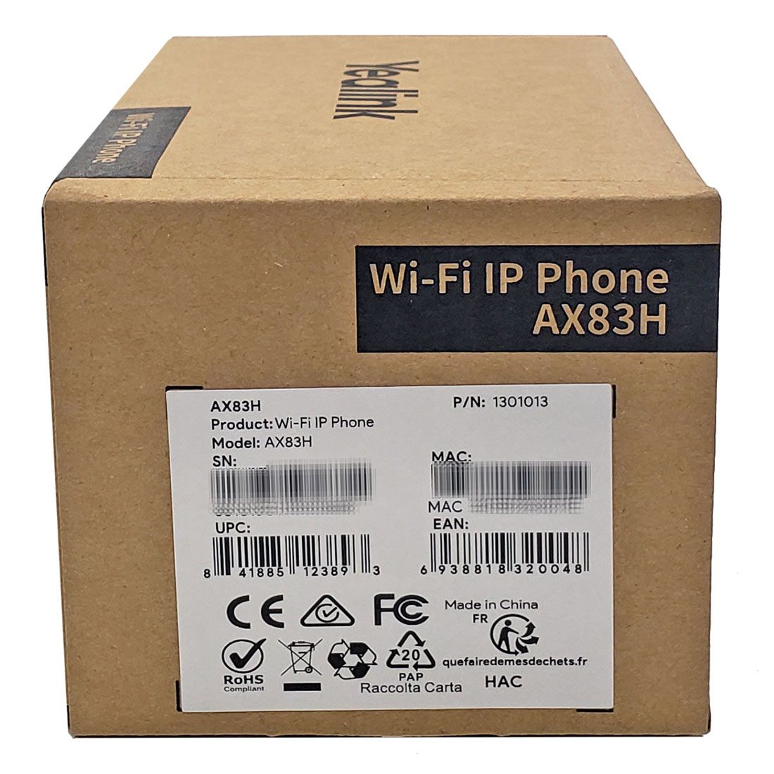 Yealink AX83H Wireless Wi-Fi Handset (1301013)