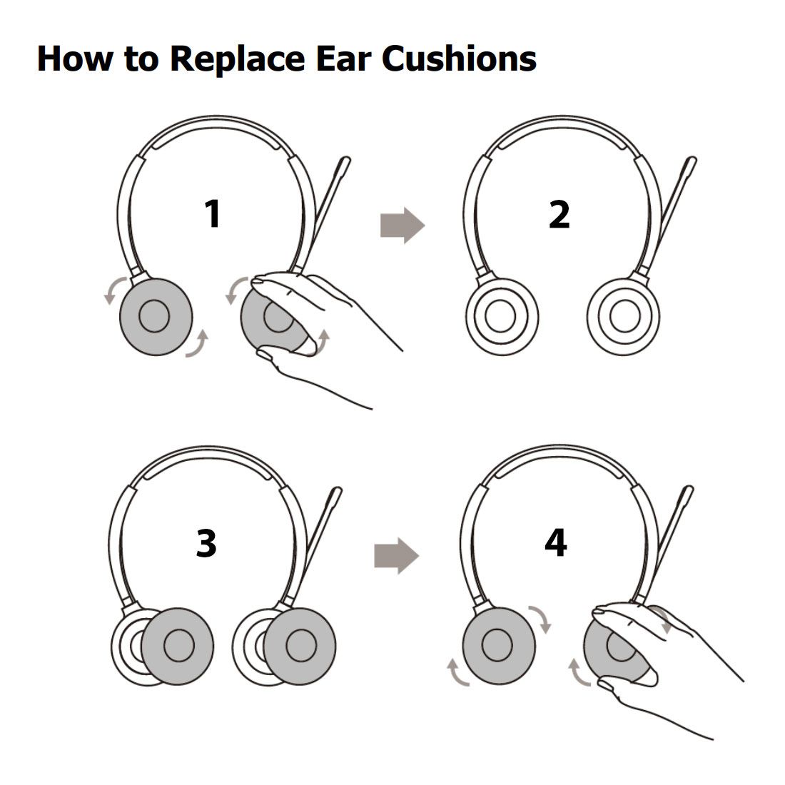 Yealink Leather Ear Cushion for WH62, WH66, UH36, YHS36 (Single Pack)