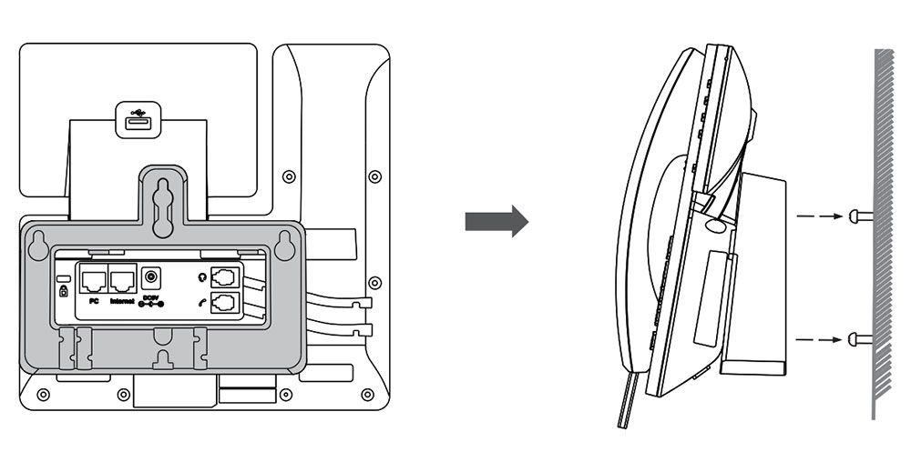 Yealink Wall Mount Bracket for SIP-T53, T53W, T54S, and T54W