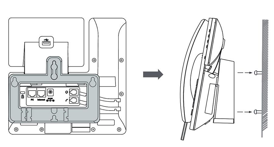 Yealink Wall Mount Bracket for SIP-T52S, T54S, T56A, T57W, T58A, T58V, T58W 