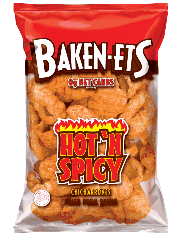 Hot' n Spicy Pork Rinds / Chicharrones 3.75 oz (Pack of 3)