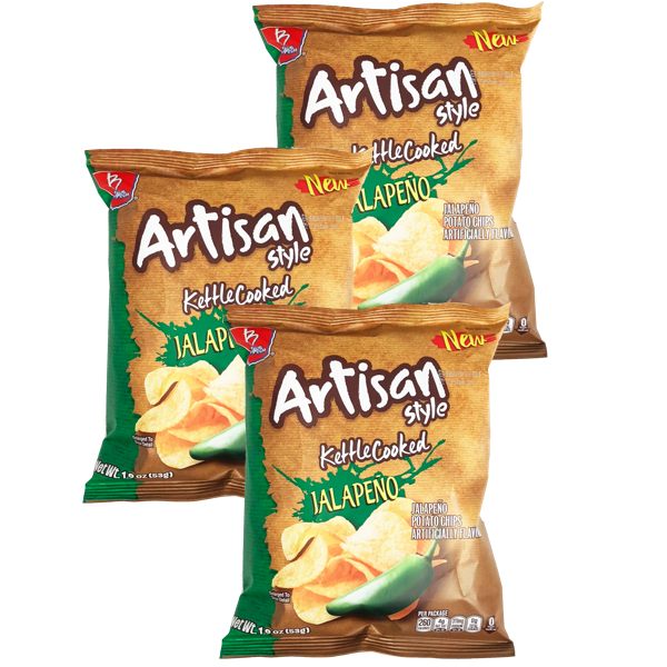 Barcel Jalapeno Artisan Chips by Papas Toreadas 1.9 oz (Pack of 3)