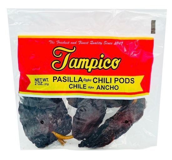 Pasilla Ancho Dried Chile Pepper by Tampico 2 oz.