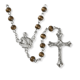 Pope Francis & St. Francis Brown Wood Rosary
