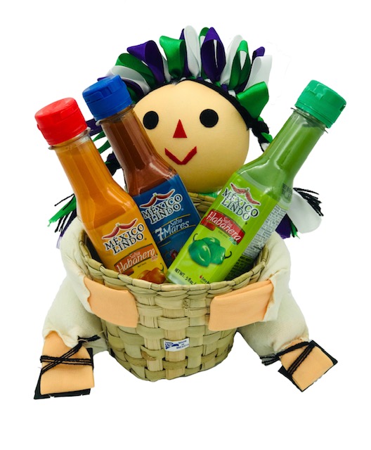 Salsas Castillo Hot Sauce Gift Set with Doll 4 Items