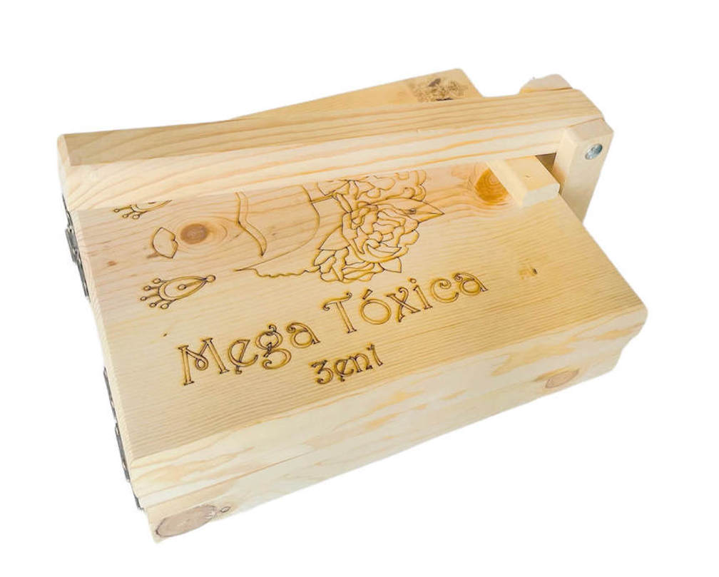 Tortilla Press Mega Toxica 3 in 1 Wood with large handle by TortiMex