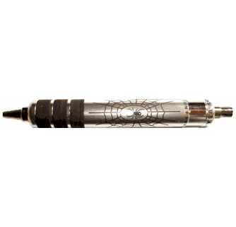 FAT BOY  Black Widow  Edition - Silver w/Black Web - Rubber Grip - Parker  Gel Med/