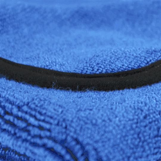 Blue or Golden Microfiber Towel with Black Silk Piping 16x16