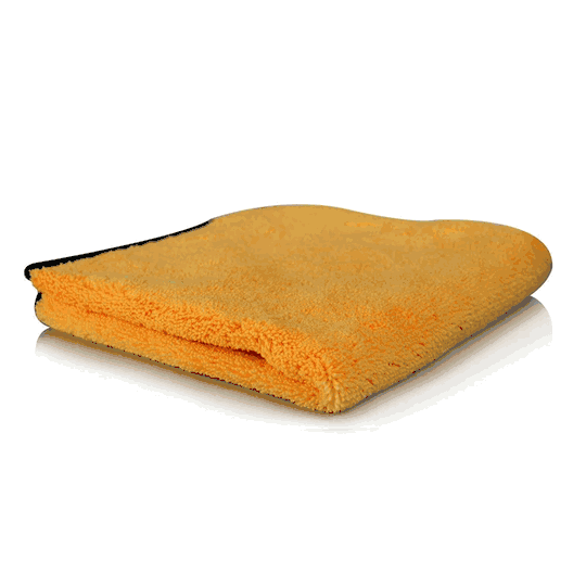 Blue or Golden Microfiber Towel with Black Silk Piping 16x16