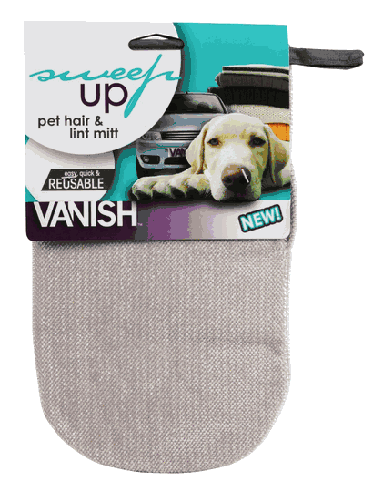 Vanish 7090 Lint & Pet Hair Sweep Up Mitt Washable and Reusable for Home & Auto